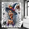 Halloween Wicked Witch Spider Web Spider Shower Curtain, Bathroom Decorative Shower Curtain, Waterproof Shower Curtain with Hook