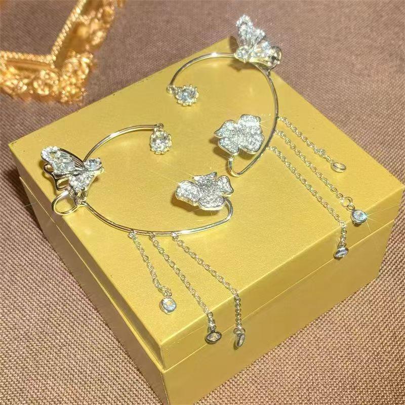 Butterfly Tassel Ear Cuff: Elegant Fairy-Style Luxury Cartilage Clip Earring