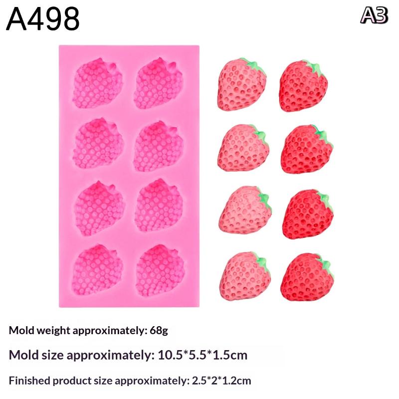 Fruit Strawberry Dessert Mousse Cake Mold Silicone Cake Decorations Reusable Baking Molds Kitchen Tools