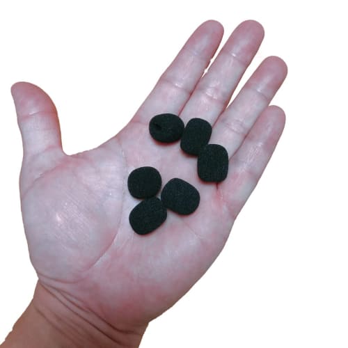 FUJIMORI Microphone Sponge Headset/Intercom Microphone Windscreen, Noise-Blocking Microphone Cover, Set of 6 (5mm Inner Diameter for Lapel Microphones