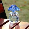 Ornalrist Blue K9 Crystal Forget Me Not Flowers Gifts for Women, Mom, Meaningful Remembrance Gifts, Birthday Gifts for Friend Sister, Glass