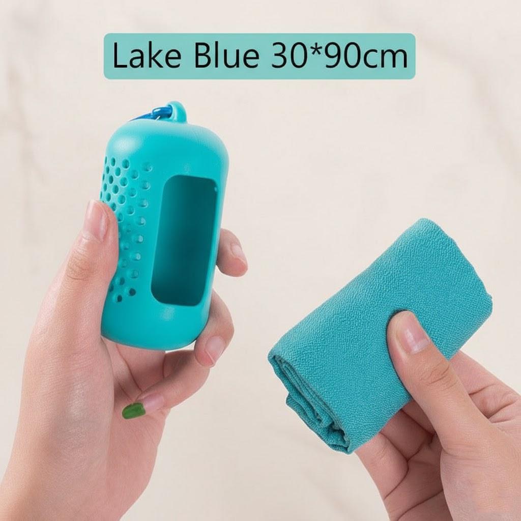 

1PC Quick Drying Microfiber Sports Ice Towel Portable Outdoor Travel Fitness Running Swimming світло-синій колір