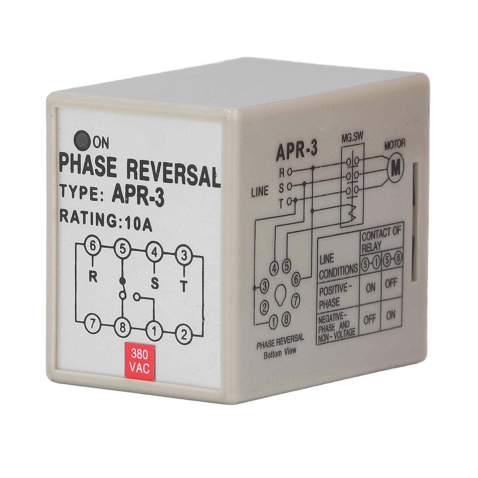

CKCTELAY Реле послідовності фаз Контролер захисту від втрати зворотної послідовності для двигуна 10A APR3AC380V