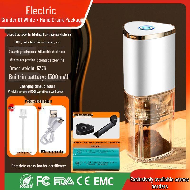 Portable Hand-Crank Coffee Grinder with Foldable Storage for Small Households