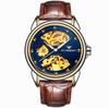 Top Luxury Golden Full Stainless Steel Men Aautomatic Mechanical Watch Business Hollow Men's Watches Waterproof Mechanical Gifts