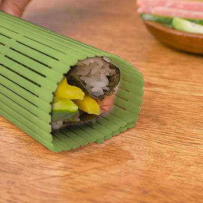 Büyük Yeşil Plastik Suşi Aracı Kimbap Suşi Rulosu Kendin Yap Onigiri Pirinç Kürekleri Araçlar Bambu Suşi Matı Suşi Makinesi Aracı Ev Mutfak