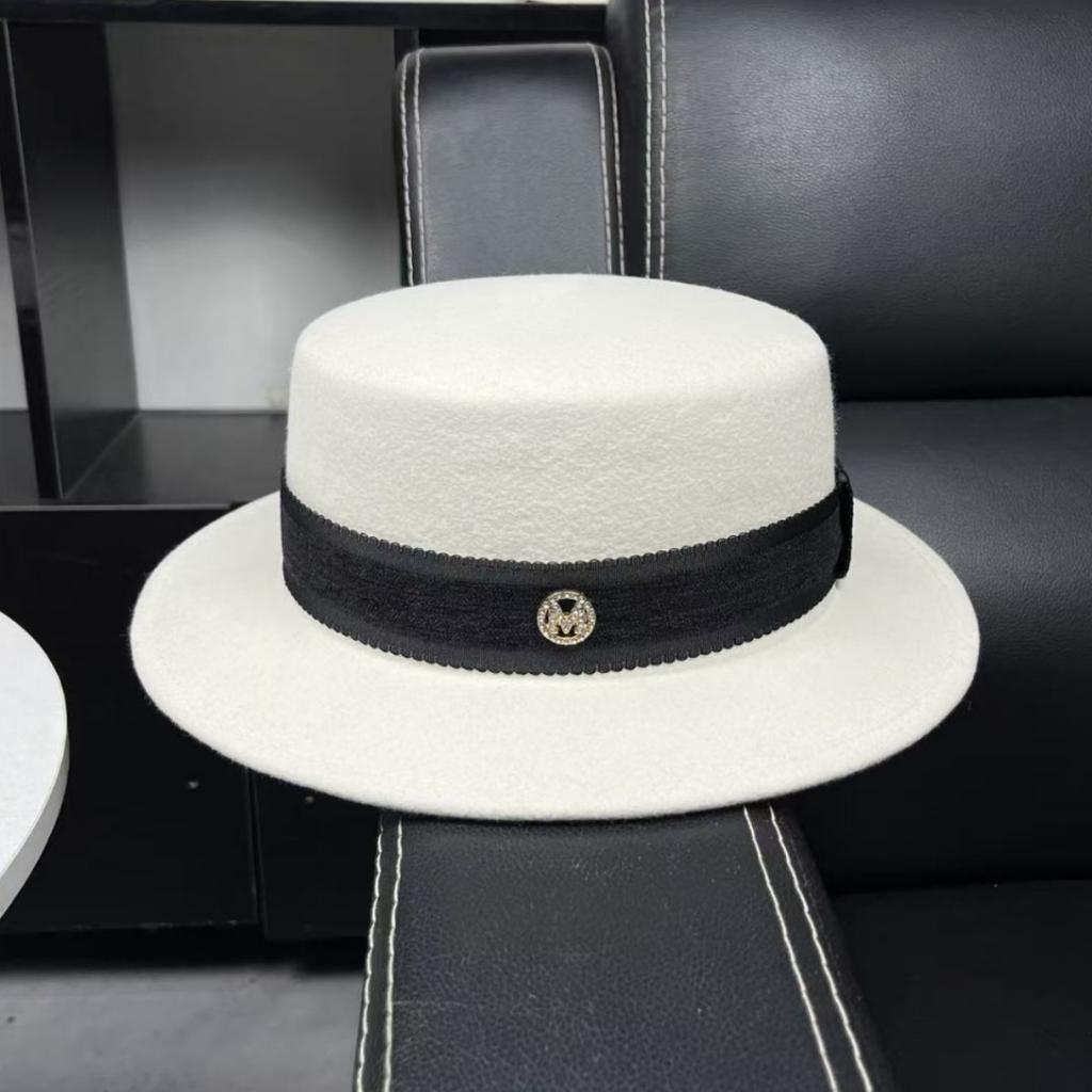 Internet Celebrity Style Fashion Versatile Flat Hat Autumn and Winter Wool Hat Women Outdoor Leisure Tide Street Shot Top Hat