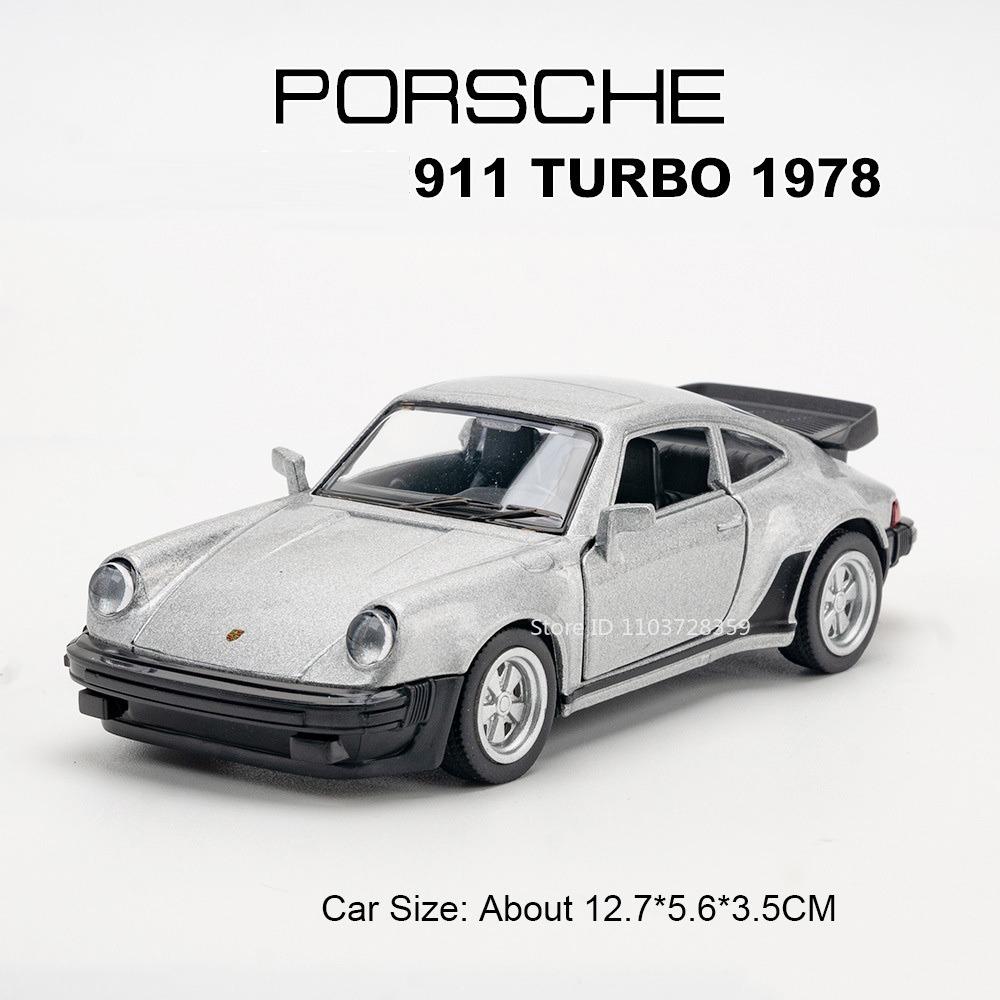 

1:36 Porsche 911 Turbo 1978 Model Toy Cars Alloy Diecast AE86 Miniature Vehicles Doors Opened Pull Back Exquisite Interior Gifts