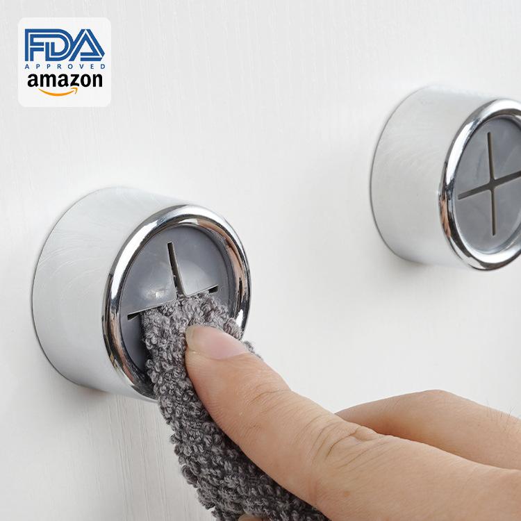 Creative Round Adhesive Towel Hook - Strong, Punch-Free, Traceless Wall Hanger for Kitchen or Dormitory