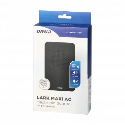Wired Electronic Doorbell Orno Lark Maxi Ac Black - On-Dp-Mr-16B