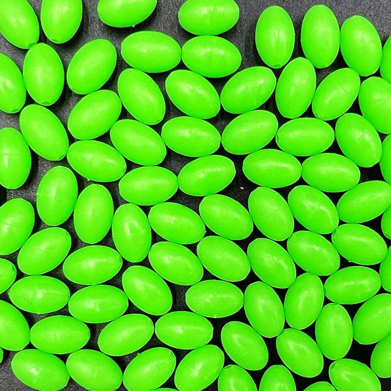 1000pcs Oval Fishing Beads Glow In the Dark Green Fishing Beads Luminous Bead Stopper Fishing Accessories