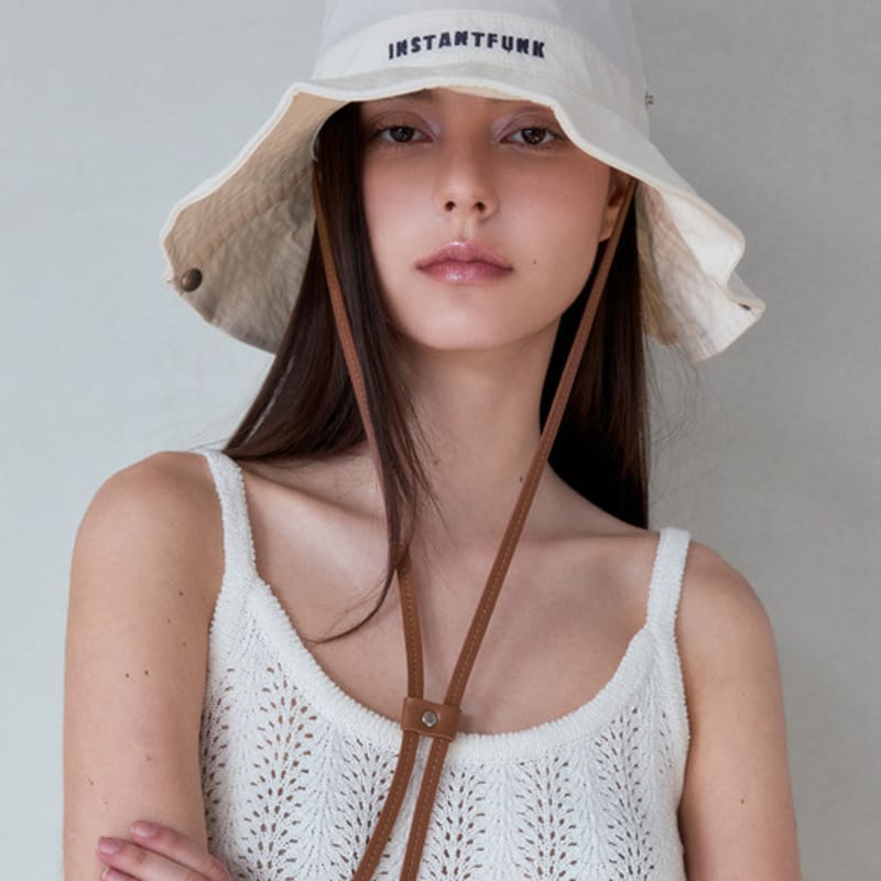 

INSTANTFUNK Nylon Embroidered Bucket Hat - Ivory IVORY_FREE