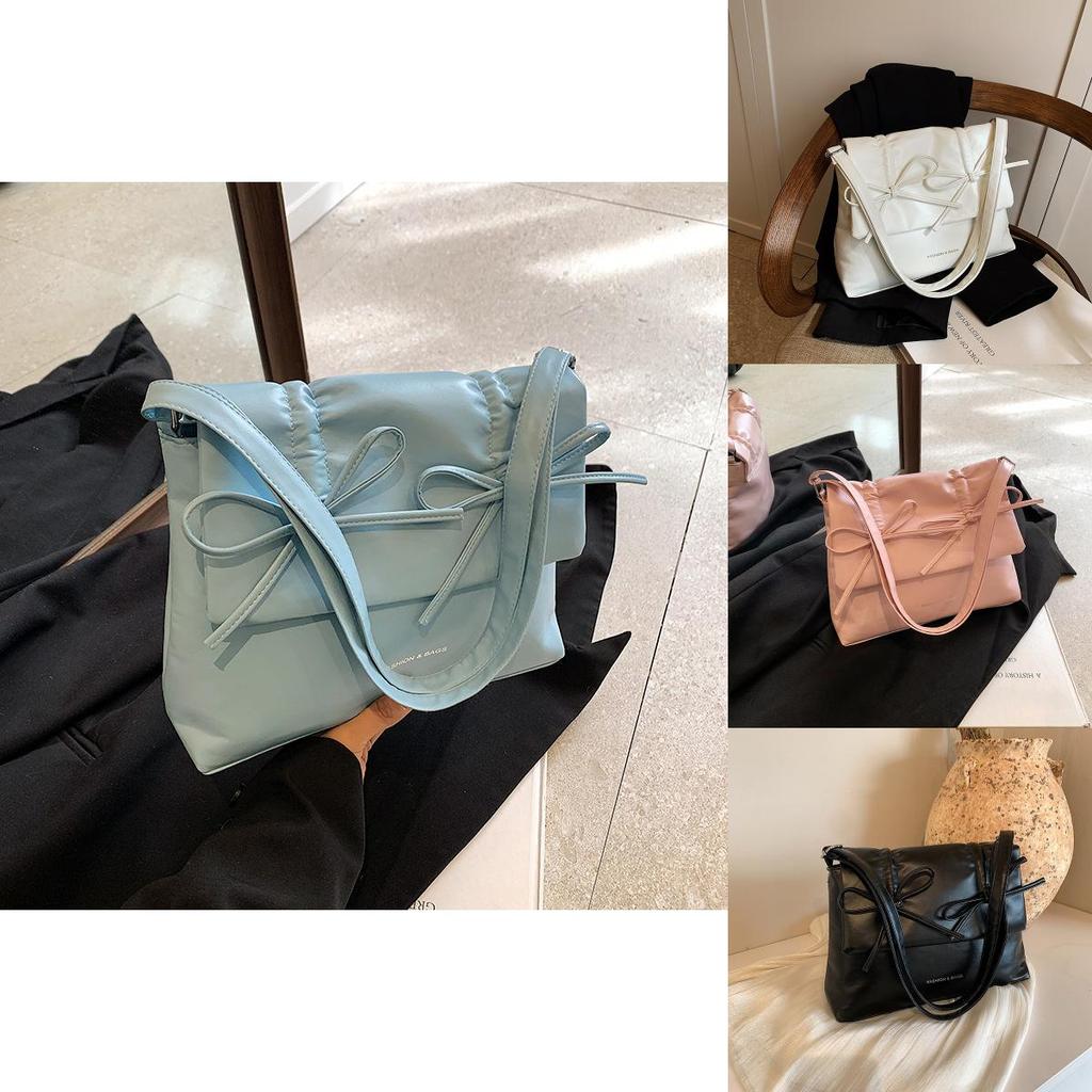 Big Capacity Women's Bag 2024 New Style Chic Spring Aesthetic Personality Crossbody Bag Fashionable Commuting Single Shoulder Armpit Bag Black