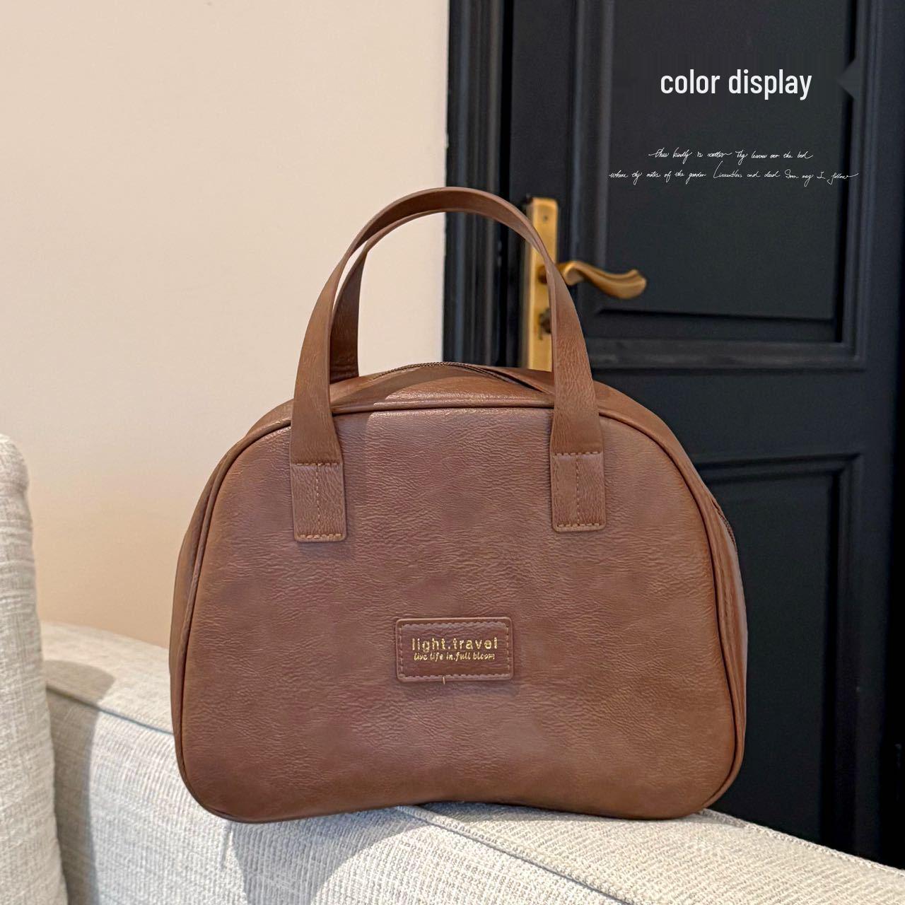 

Ретро шкіряна косметичка та туалетна сумка: Великий об єм, Водонепроникний, Портативний, Дизайн високого класу