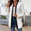Women S Color Block Blazer With Gold Cufflinks Long Sleeve Outerwear
