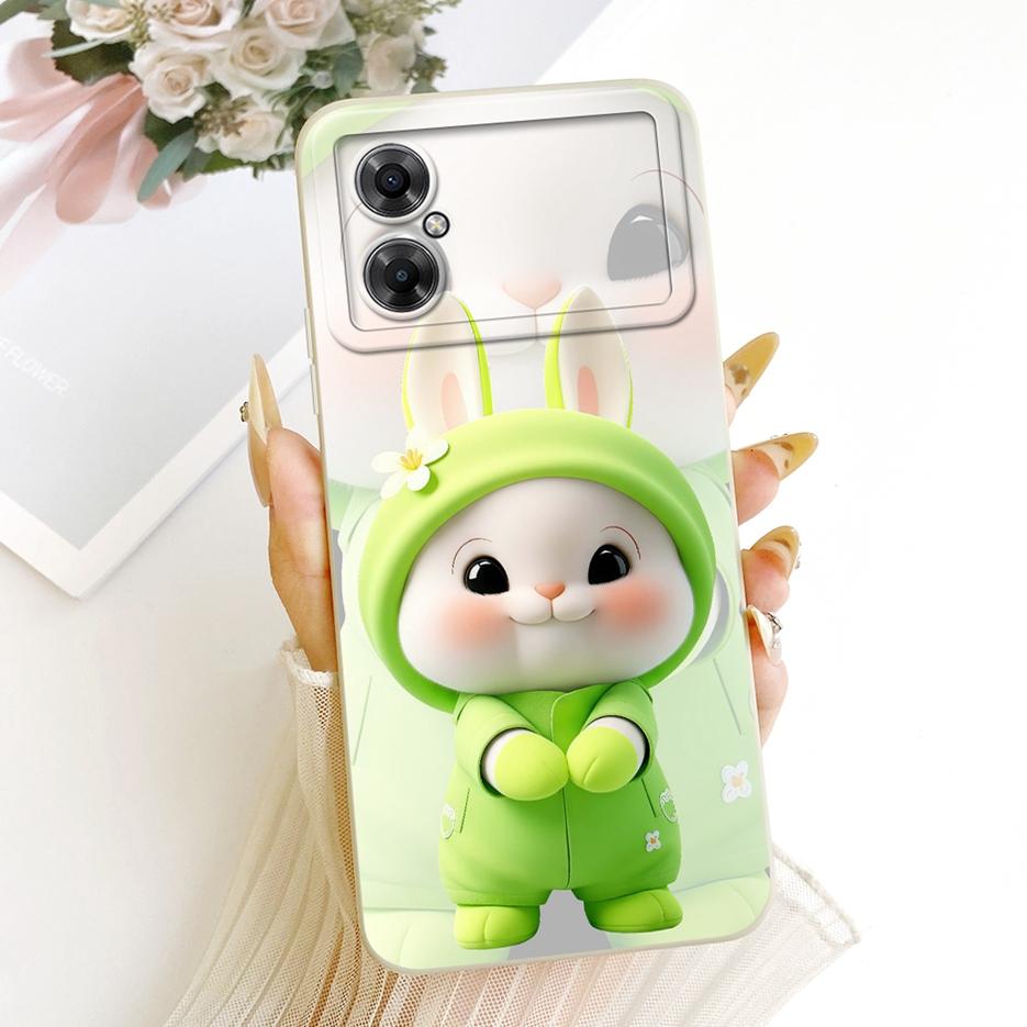 For Xiaomi Poco M4 5G Case Cute Rabbit Cartoon Cover Shockproof Soft TPU Phone Case For Xiaomi Poco M4 PocoM4 5G Back Cover Bags