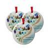 Wishing You Lots of Love And Happiness Sea Glass Ornament Handcrafted Round/Heart-Shaped Sea Glass Keepsake Christmas Tree Hanging Ornament