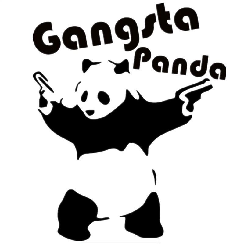 Panda Gang Reflective Car Sticker - Funny Scratch Cover (19x15cm) Red