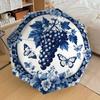 1pc Grapes Butterflies Pattern Umbrella  Automatic Opening and Closing Umbrella, High Quality Umbrella, Ideal Gift for Her