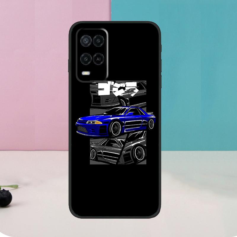 Sports Car JDM Tokyo Drift Case For Oppo A74 A54 A94 A80 A60 A40 A18 A38 A58 A78 A98 A96 A76 A16 A15 A17 A57 A5 A6 Pro