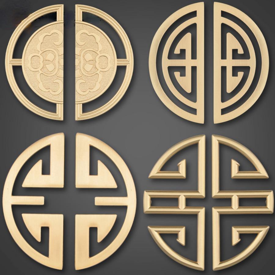 32-64mm Hole Distance Handles for Wardrobe and Drawer New Chinese Style Golden Furniture Handle Bedroom Cabinets Pulls