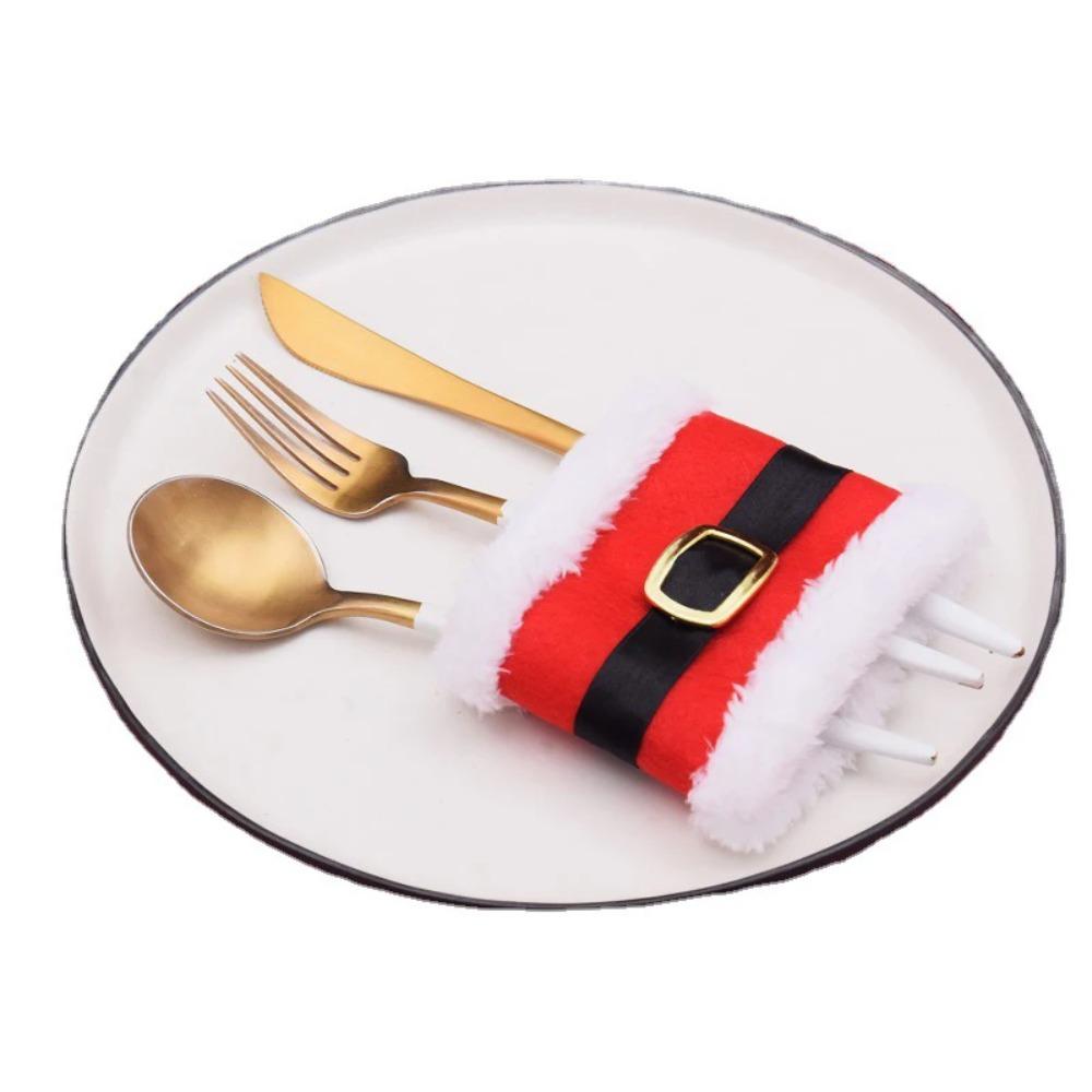 6pcs Adjustable Christmas Belt Buckle Napkin Ring Santa Clothes Napkin Ring  New Year