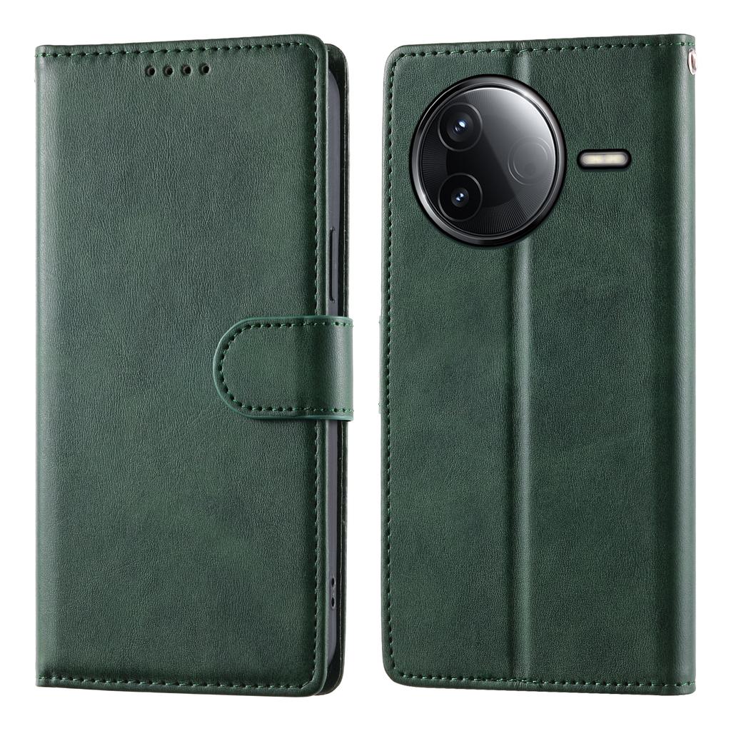 Wallet Case For Xiaomi Redmi K80 5G/K80 Pro 5G/Poco F7 Pro 5G/Poco F7 Ultra 5G Calf Texture PU Leather Phone Cover with Wrist Strap