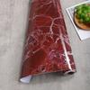 Papel de contacto decorativo de vinilo autoadhesivo de PVC con efecto mármol rojo, repelente al agua, para baños, cocinas, armarios y encimeras.