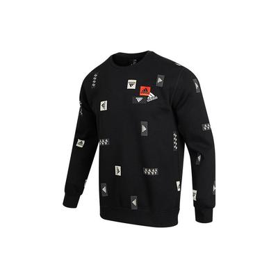 adidas Sweatshirts Men's Black Crew Neck Moderate Regular HN8982