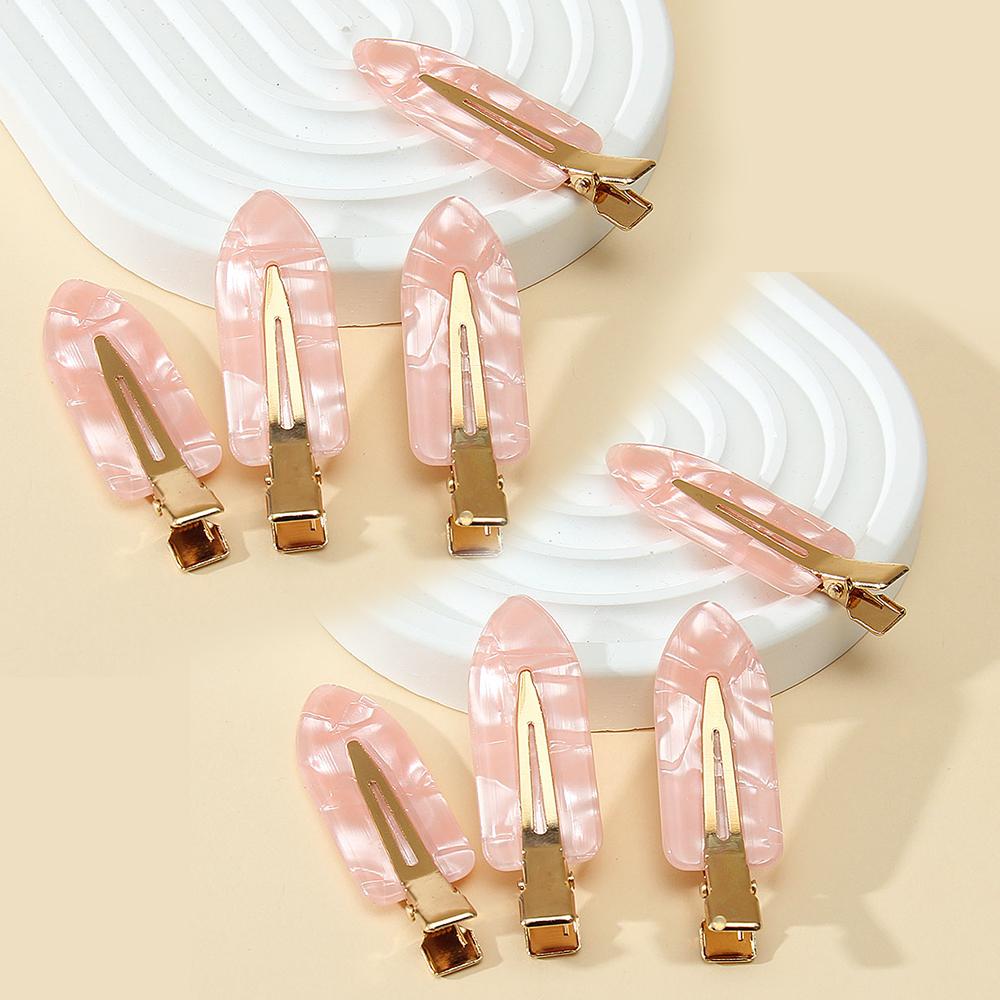 Set de 8 pinces à cheveux sans couture motif léopard pour filles et femmes en feuille d'acétate sans pli pour franges pince canard épingles à cheveux outil de coiffage maquillage qualité