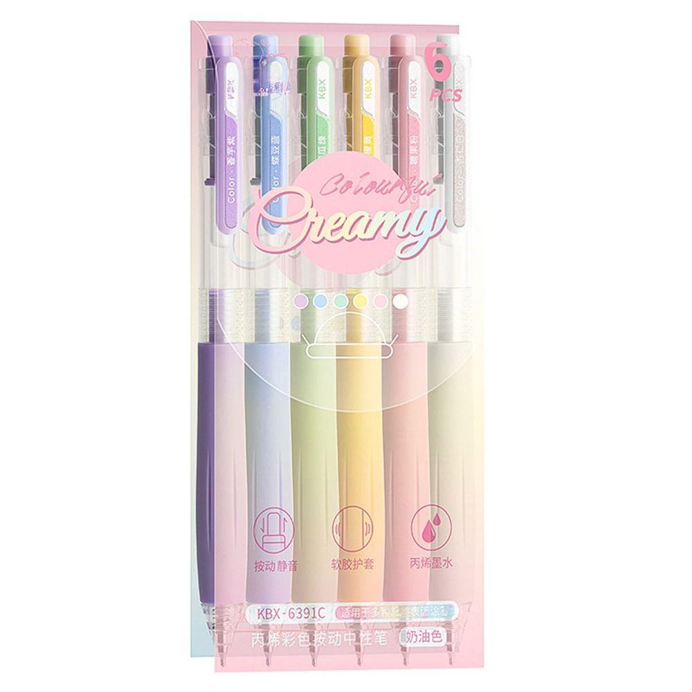 6Colors/Set Acrylic Painting Colored Gel Pen Press Type Drawing Colored Pen Gift