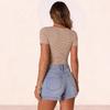 European & American Women's Classic Washed Stretch Denim Shorts - Comfortable, In Stock, Hot Selling 2026 Style