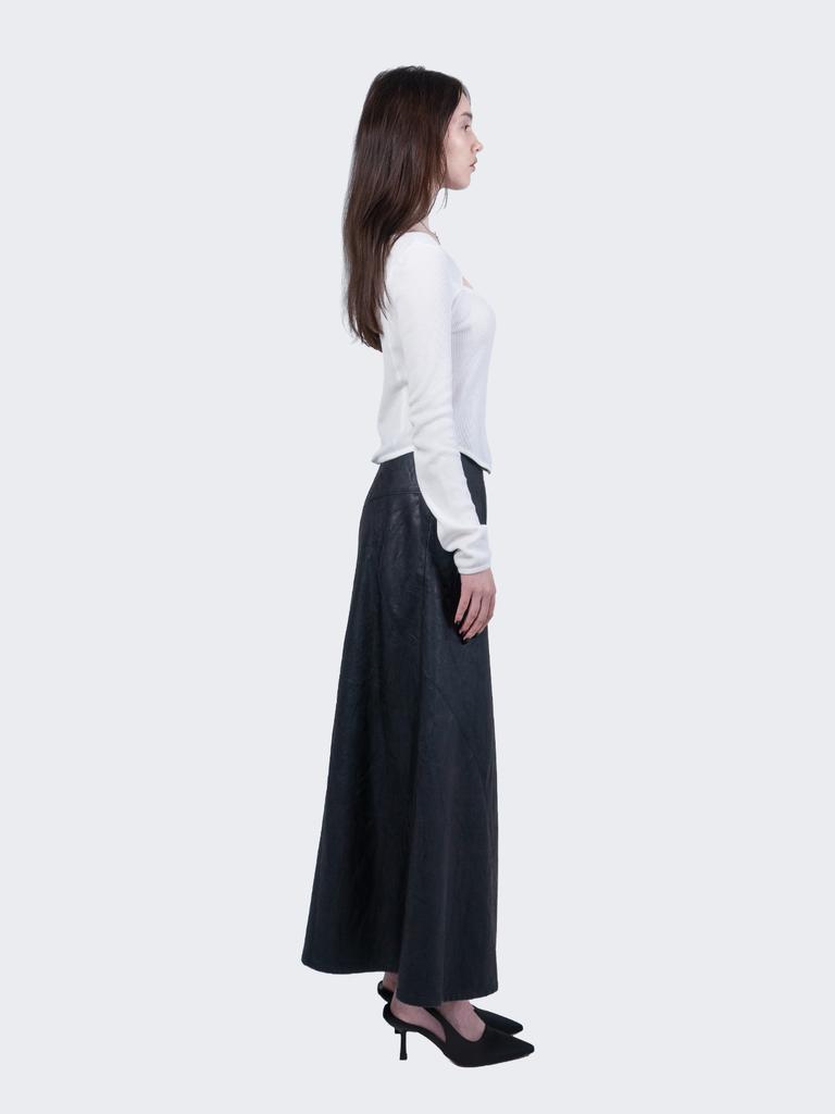 Nogtabeu Long Leather Skirt