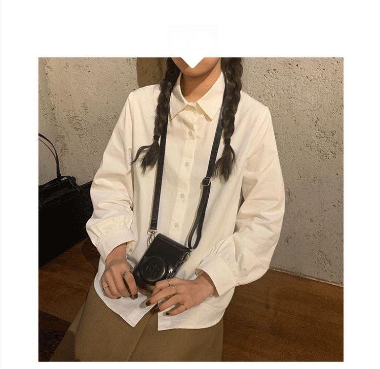 Chic Korean-Style Women's Long-Sleeve Versatile Shirt
