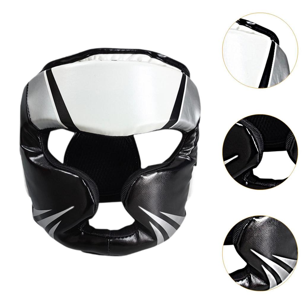 Boxing Headgear Adjustable Portable Face Cover for Martial Arts Sanda Karate M