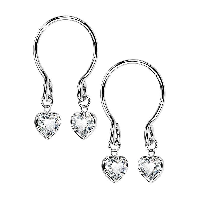 U Shaped Nipple Ring Fake Piercing Pendant Drip Zircon Nipple Chain Magnetic Clip On Body Jewelry