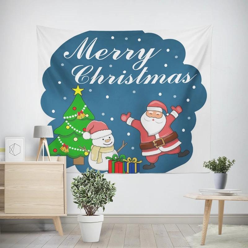New Year Christmas White Bear Pattern Living Room Bedroom Decorative Tapestry