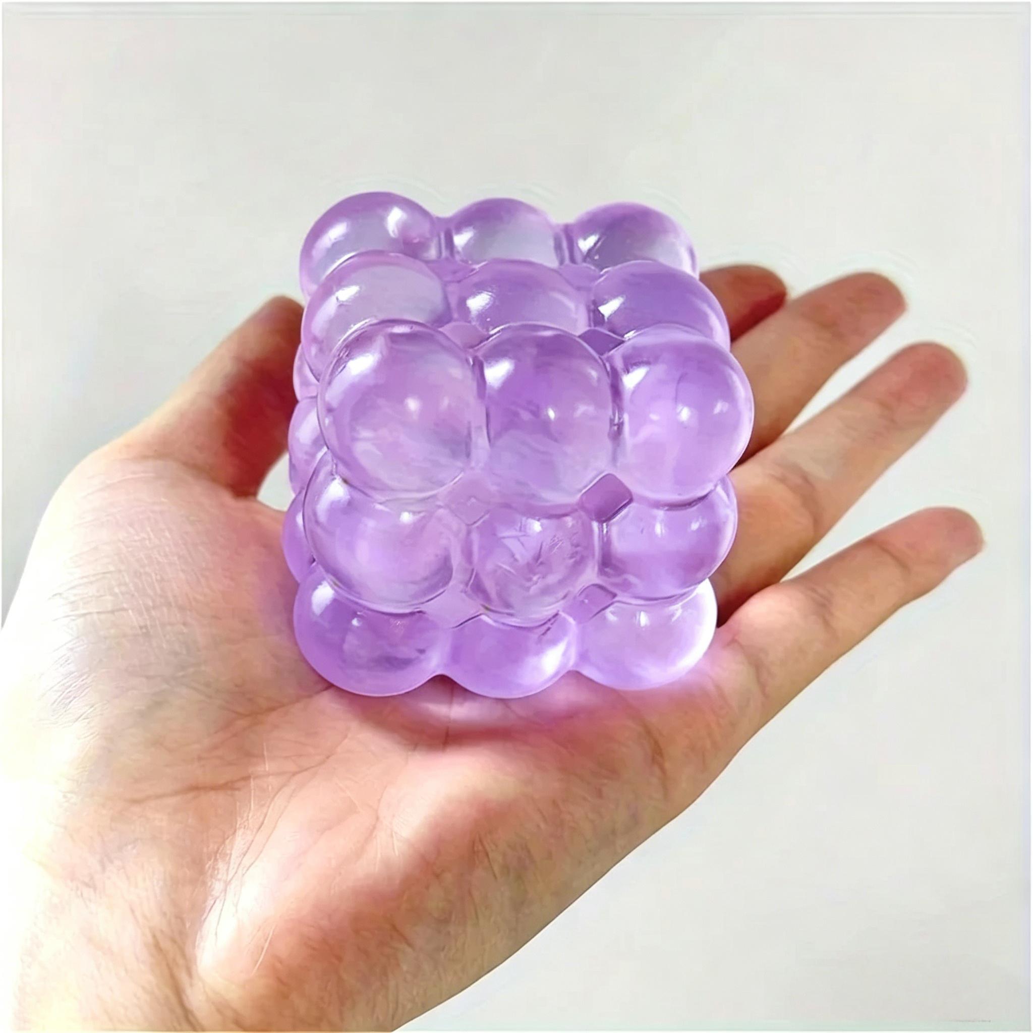 Druiven Squishy Stressbal voor Kinderen TPR Zacht Sensorisch Speelgoed voor Fijne Motoriek & Angstverlichting paars