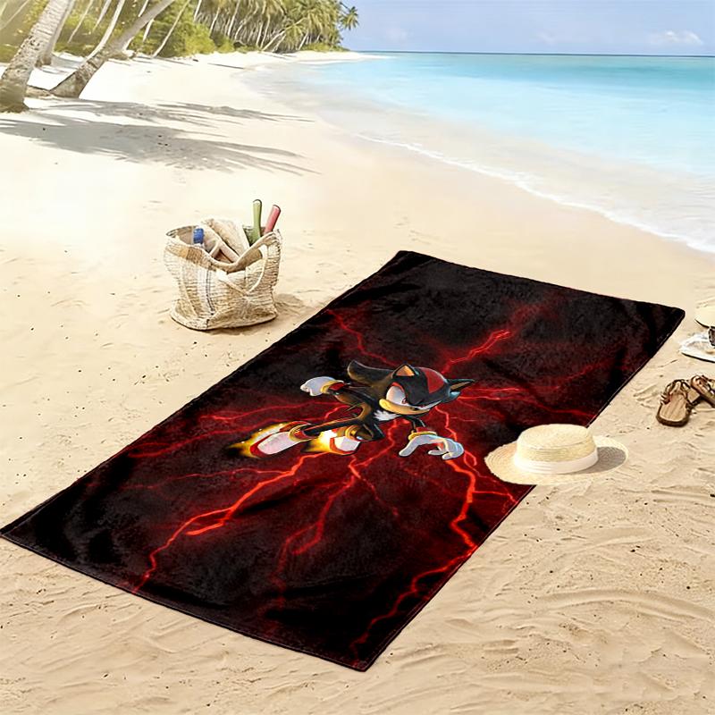 1pc SONIC Beach Towel, A Vibrant Beach Towel Suitable for Outdoor Activities, Camping, Hiking