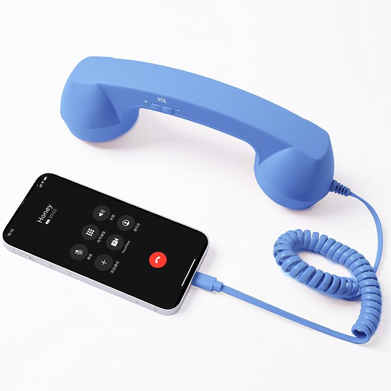 In-Stock Retro Style Girlish Phone Handset with Adjustable Volume and Microphone for Students