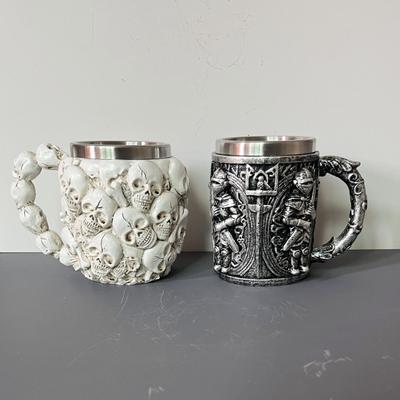 Halloween Retro Skull Coffee Cup Home Decoration Item Standing Knight Mug Gift