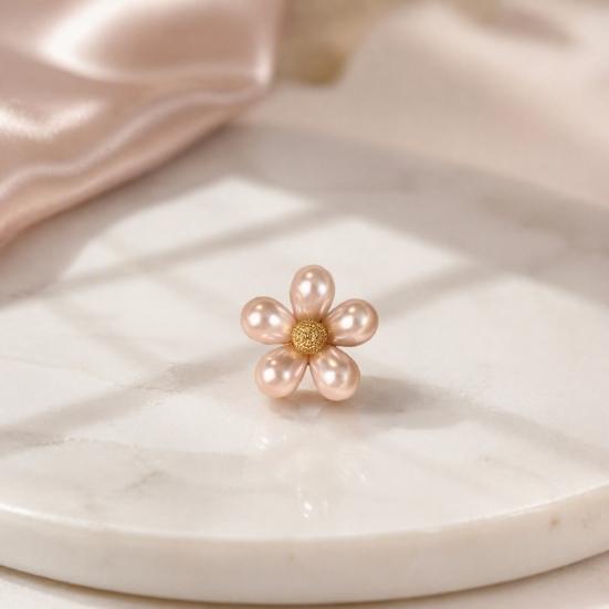 Vintage Lapel Pin 2Pcs Faux Pearl Flower Brooch, Retro Floral Anti-Exposure Neckline Pin, Women Dress Jewelry Accessories for Suit Coat Scarf Brooch