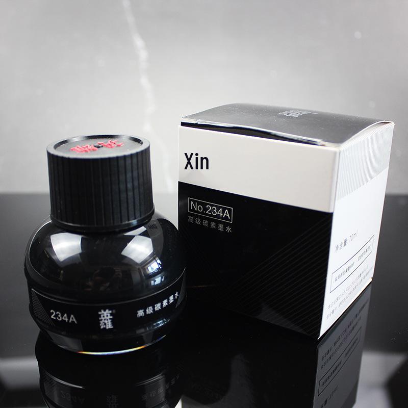 Hero Ink Set: 231A Red, 232A Blue-Black, 233A Pure Blue, 234A Black Carbon, 70ml Fountain Pen Ink.