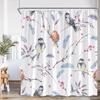 Colorful Bird Shower Curtain Green Leaves Birds On Tree Branch Bathroom Decorative Polyester Fabric Bath Curtains Set With Hooks