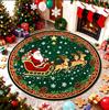 Christmas Tree Pattern Rugs for Bedroom Round Living Room Decoration Red Carpet Soft Study Floor Mat Washable Home Anti-slip Rug