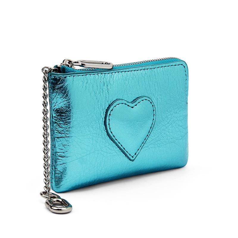 Vintage Oil Wax Real Leather Mini Wallet, Fashion Decor Women's Coin Purse with , Zipper Small Purse for Women
