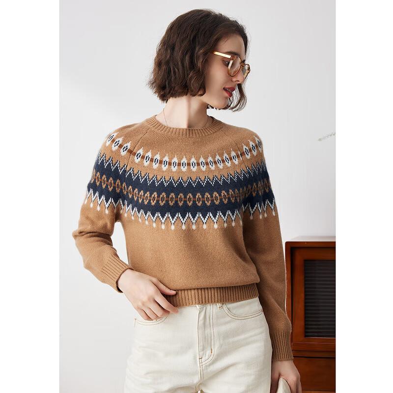 Komon Boca Women's Jacquard Cashmere Sweater