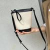 Fashion Versatile Splicing Mini Bucket Bag Women's 2025 Summer Shoulder Oblique Span Bag Casual Mobile Phone Bag Tide