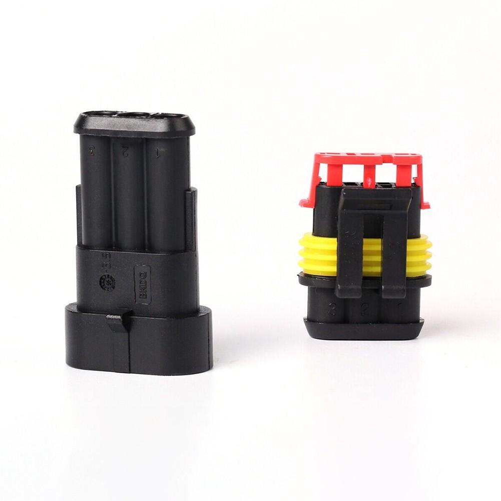 10er Set 12V 3Pin Kabel Drahtverbinder Stecker Wasserdicht Versiegelt Für Elektroauto