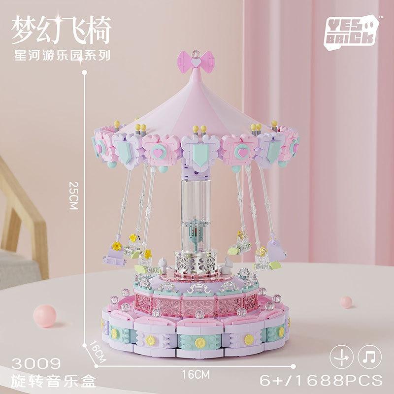 Music Box Assembly Gift Girl Carousel Music Box Ornament Handmade Ferris Wheel Birthday Girl Girl